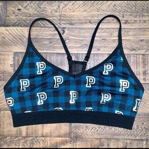 PINK Victoria Secret black and teal sports bra